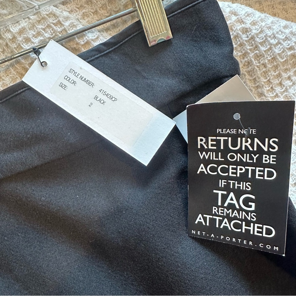 NWT Adam Lippes Classic Black pencil Skirt size 2 wool silk midi style #415409CP - Picture 7 of 9